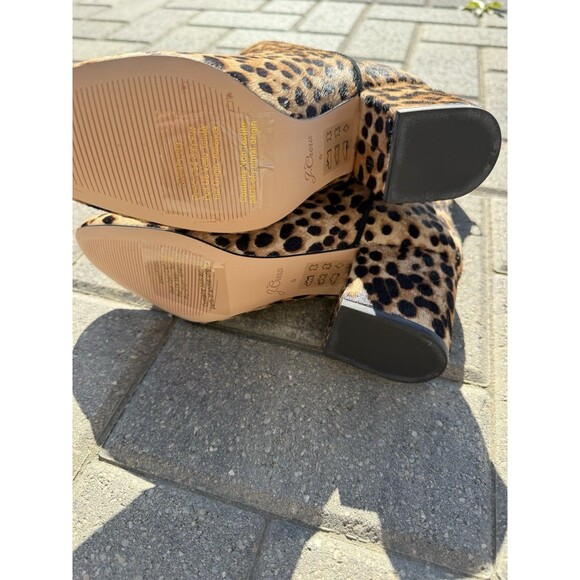 J.Crew Sadie Ankle Boots Block Heel Animal Leopard Calf Hair Size 6 NWOB $258 - Picture 9 of 12